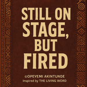 “STILL ON STAGE, BUT FIRED”
