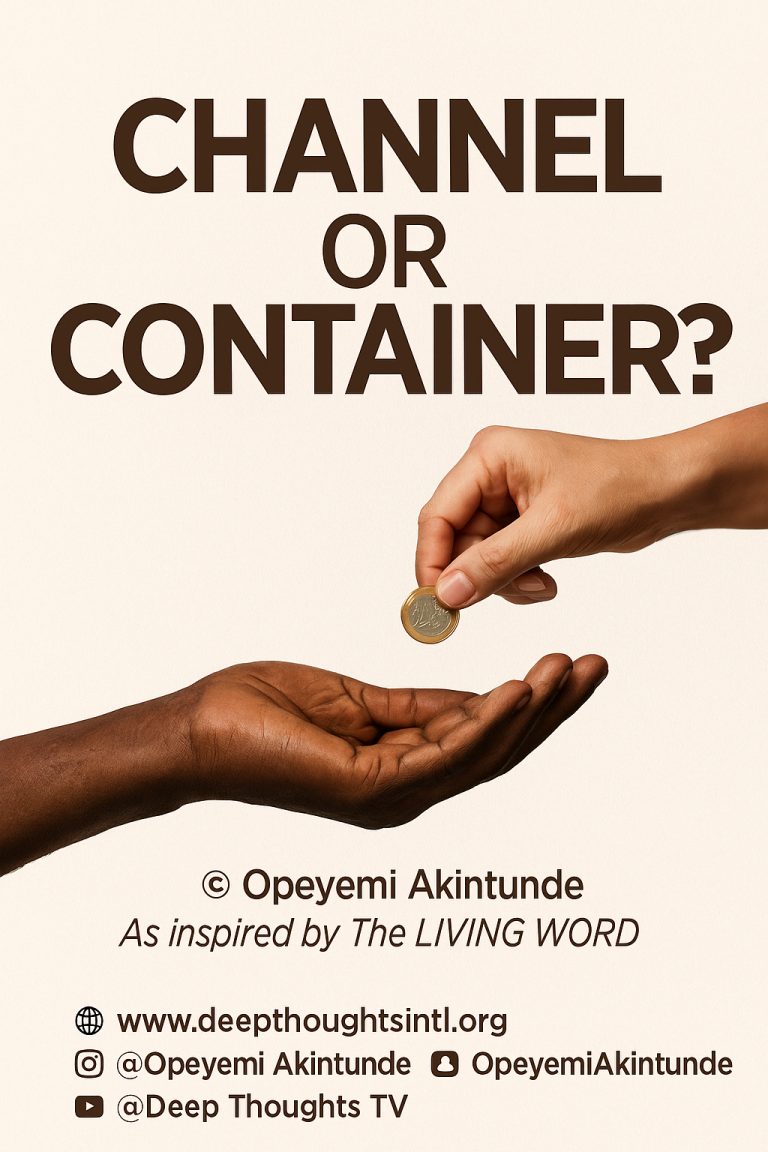 ‘CHANNEL OR CONTAINER?’