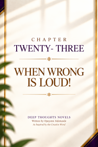 CHAPTER TWENTY- THREE WHEN WRONG IS LOUD!